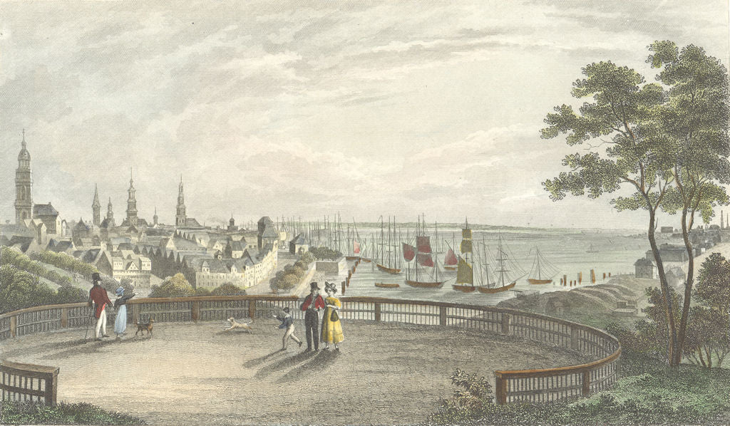 GERMANY. Hamburg. Kelly Barclay 1840 old antique vintage print picture